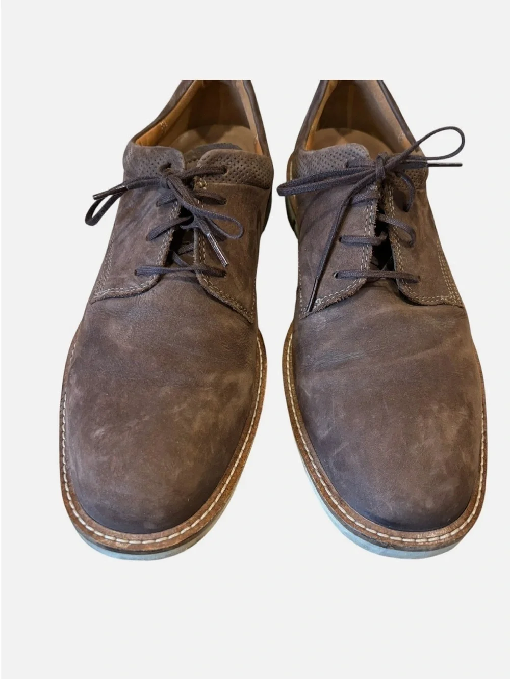 Ecco Men's Jeremy Brown Leather Oxford Lace Up Nubuck US Size 11 EU 45 Coffee